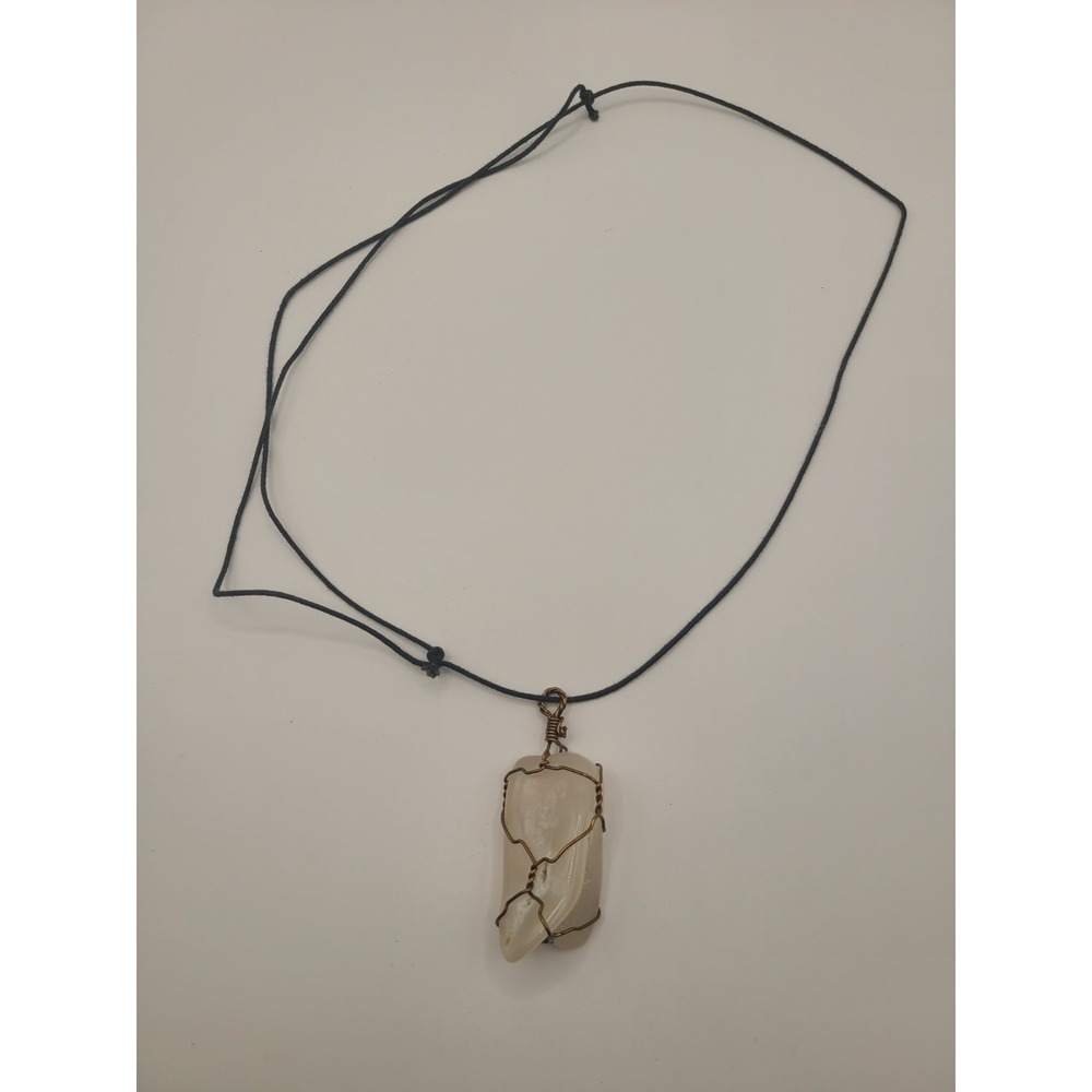 Handmade Wire Wrapped Clear Quartz Crystal Pendant Necklace